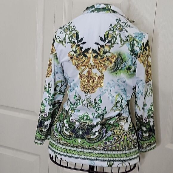 BOHO CHIC Ruched Blouse Size Medium - Picture 4 of 7